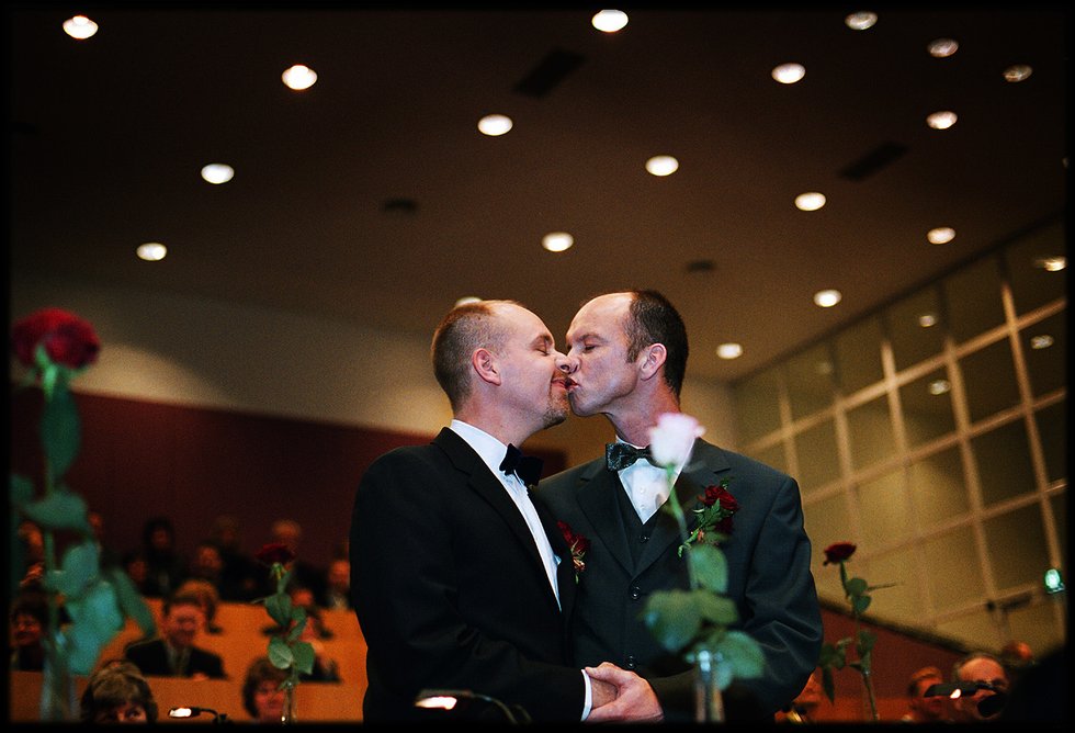 First marriages of couples of the same sex 25 years ago in Amsterdam